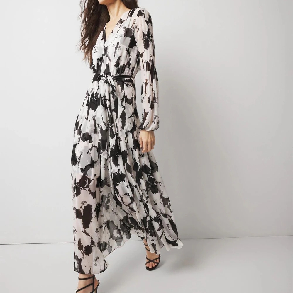 White House Black Market Abstract Floral Maxi Dress - Picture 4 of 6